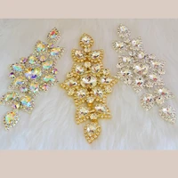 crystal rhinestones applique tirm diy wedding dress accessories crystal ab rhinestone gold silver base