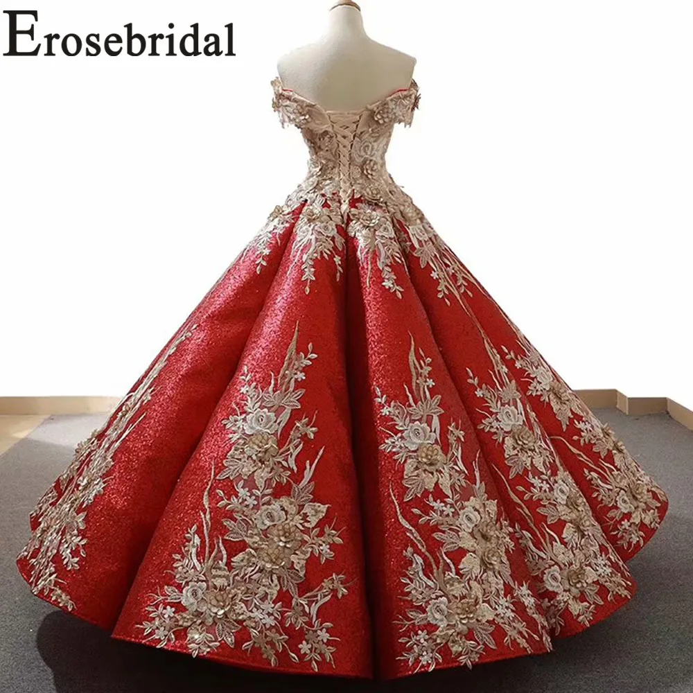 Erosebridal Новое поступление 2019 длинное вечернее платье без бретелек бальное вышитое