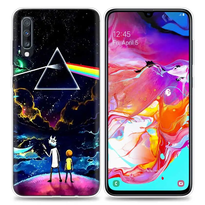 Сумки чехол для samsung мобильного телефона галактики A50 A70 A30 A20 J4 J6 J8 A6 A8 M30 A7 плюс Note 8 9 Рик и Морти черного цвета с рисунком из мультфильма