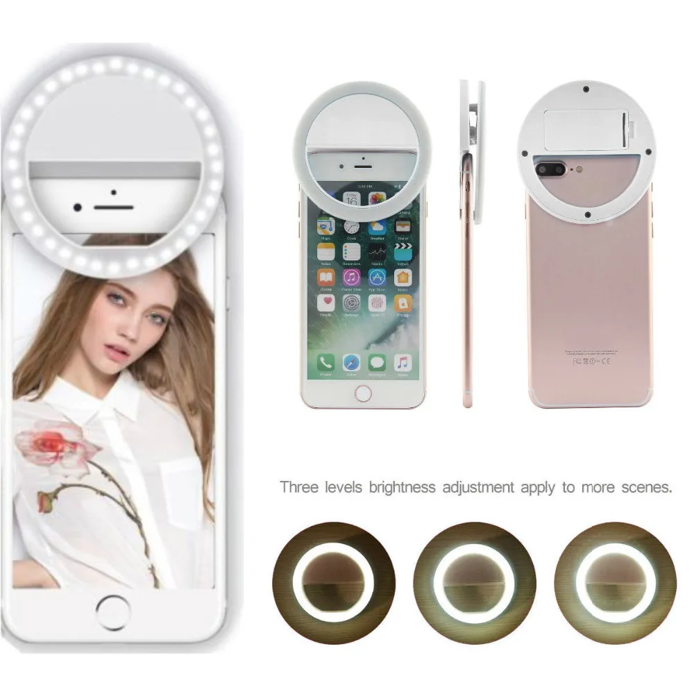 Антикуэ USB зарядка LED селфи кольцо свет для iphone дополнительное освещение Ночная