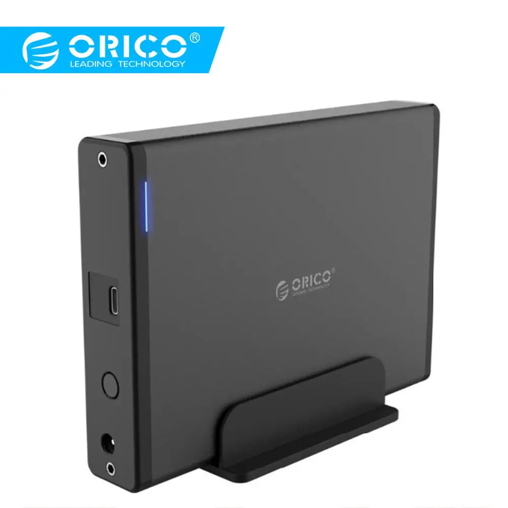 ORICO алюминиевый 3,5 дюймовый type-C USB3.1 к SATA3.0 Внешний чехол HDD SSD жесткий диск Корпус док-станция коробка для хранения 5 Гбит/с 8 ТБ