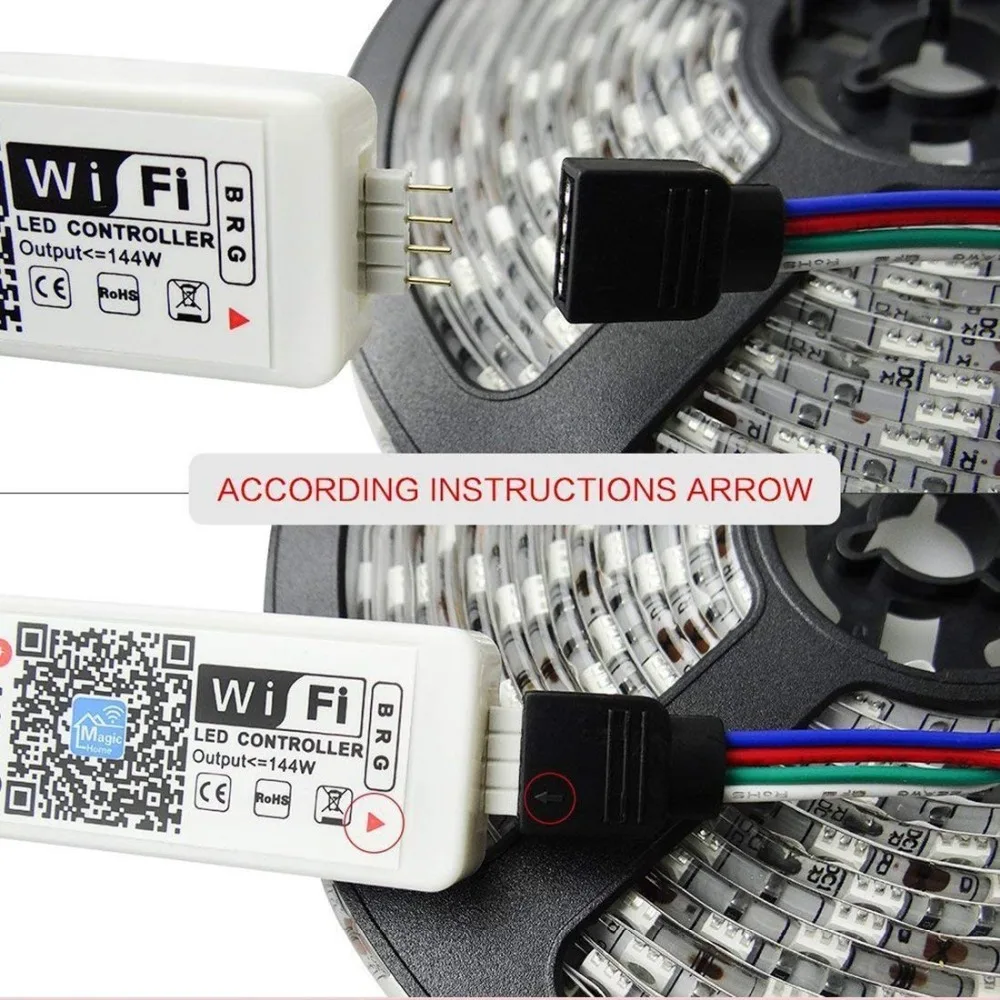 Умный WiFi RGB светильник для управления 5050 3528 Светодиодный Рождественская лента светильник 24 ключа дистанционного управления работа с Alexa и Google Home