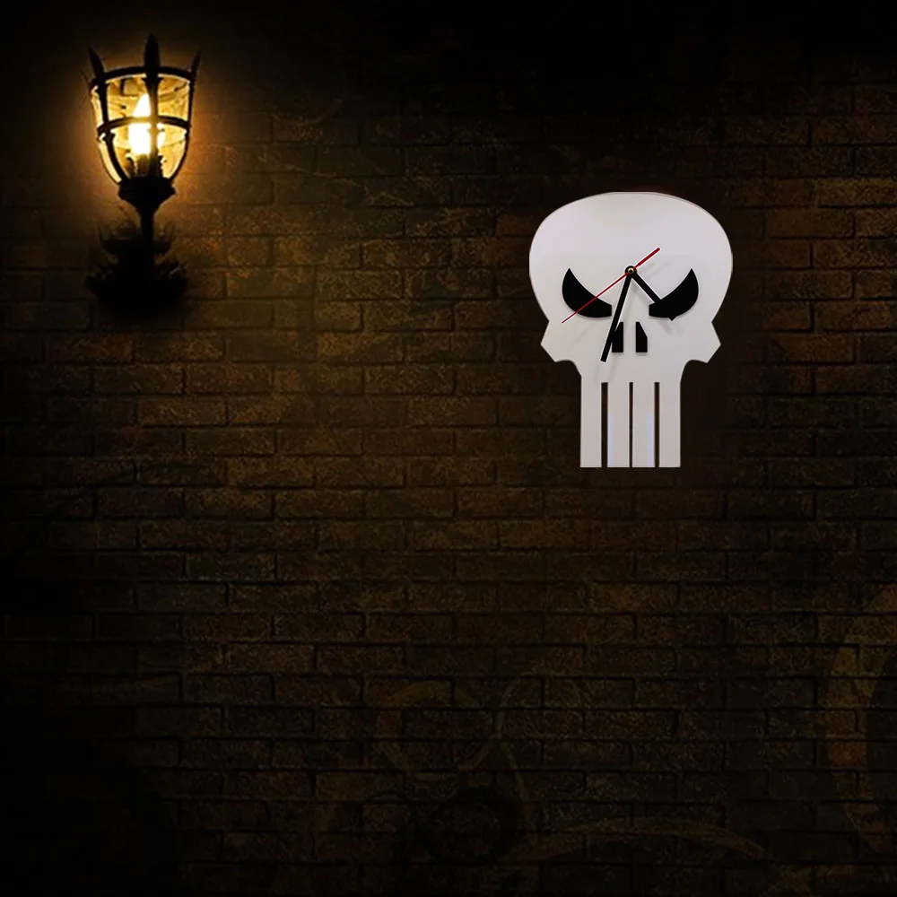 Креативные настенные часы с черепом минималистичный фильм силуэт череп голова