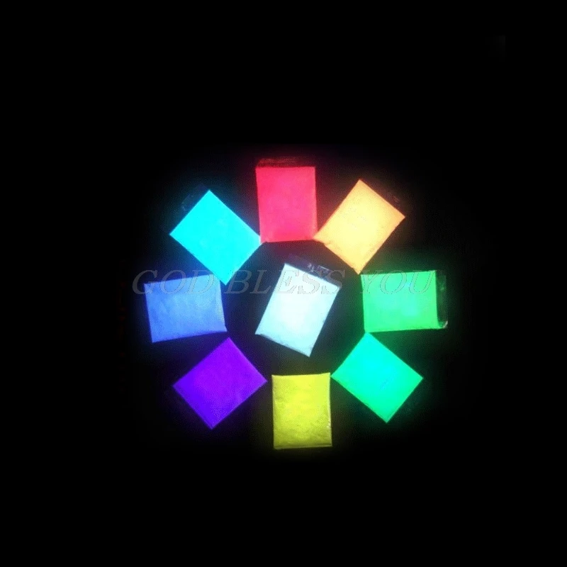 12 Colors Fashion Super Bright Glow in the Dark Powder Glow Luminous Pigment Fluorescent Powder Brightly Colored Powder 10g/bag