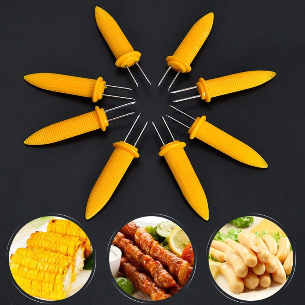 8 шт. Шпажки для гриля из нержавеющей стали|corn pick|bbq skewergrill brush |