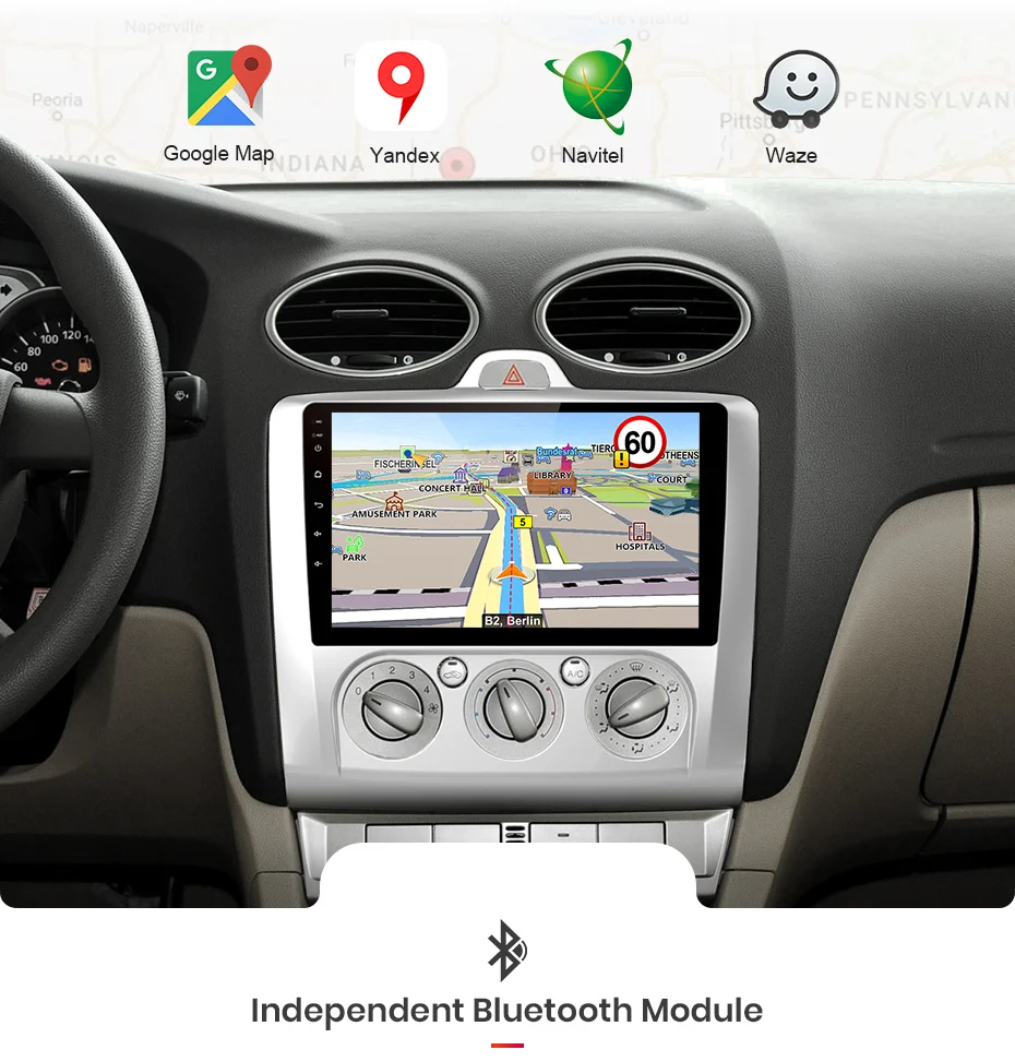 Junsun V1pro 4G+ 64G CarPlay Android 9,0 DSP для ford focus 2 Mk2 2004-2011 Автомобильный Радио Мультимедиа Видео плеер навигация gps 2din