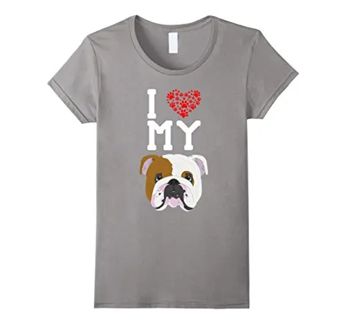 Футболка для влюбленных с надписью I Love My Dog | Женская одежда