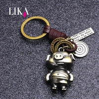 lika 2018 newest cute pig keychain key pendant womens bag accessories mens car keys boyfriend girlfriend birthday present