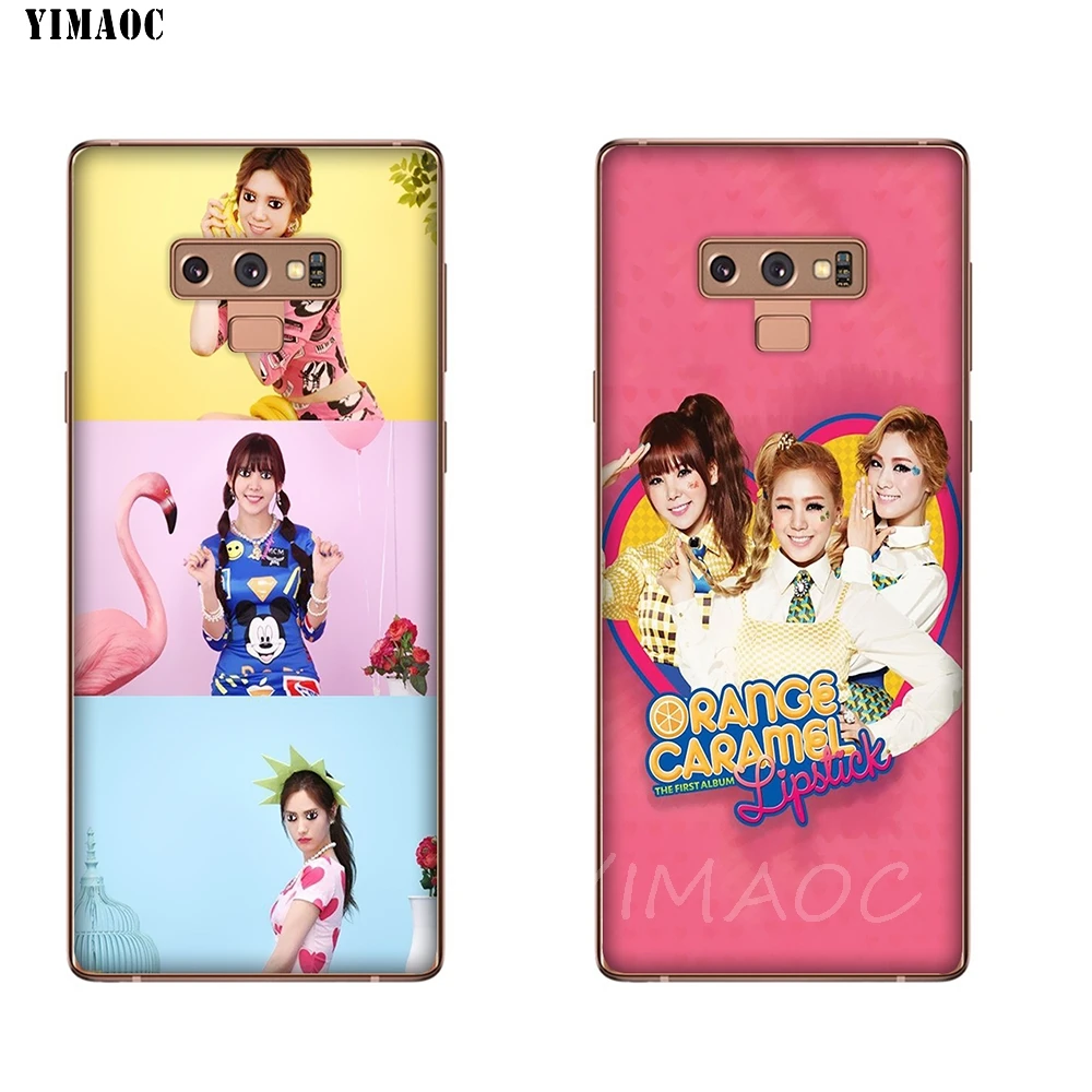 YIMAOC Orange Caramel Soft TPU Case for Galaxy j3 j5 j6 j7 A5 2016 2017 A6 A9 2018 Note 8 9 S7 edge S8 S9 S10 Plus S10e Cover |