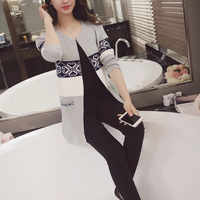 Модный женский вязаный кардиган с длинным рукавом 2021 свитер Женский жакет в