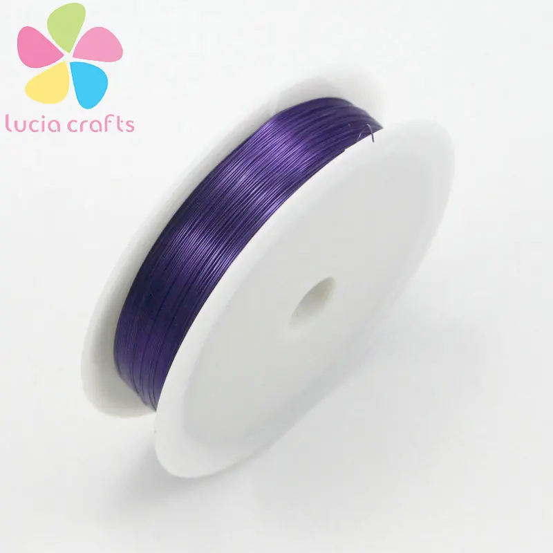 Lucia crafts 1 рулон/лот(20 метров/рулон) 0,3 мм металлическая нить, бусины, веревка, бисероплетение, проволока для рукоделия, материал ручной работы I0205 - Цвет: Purple