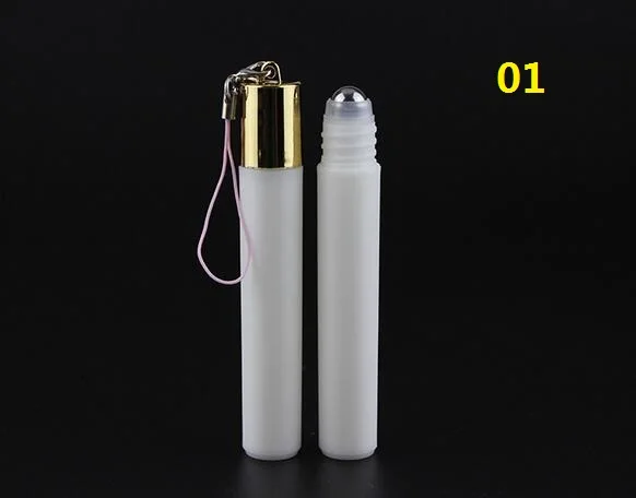 

30/70pcs 8ML plastic roll on Bottle/steel bead ball Sample Perfume Vial,Small Essential Oil bottle Lip oil pendant metal cap