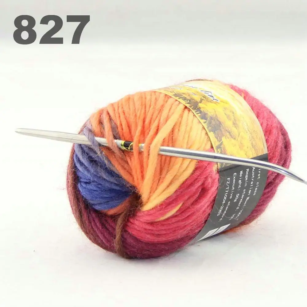 6x50gr Skeins новая массивная ручная крупная вязка забивает шерстяную пряжу 522-пряжа