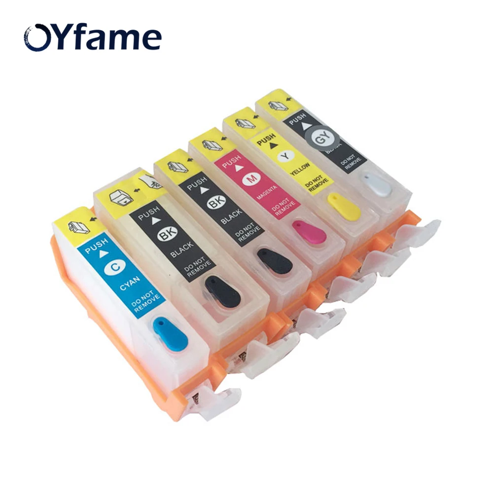 OYfame 525 526 Caridge 6 шт. для Canon многоразовые чернильные картриджи принтера PIXMA MG8150 MG6150 с
