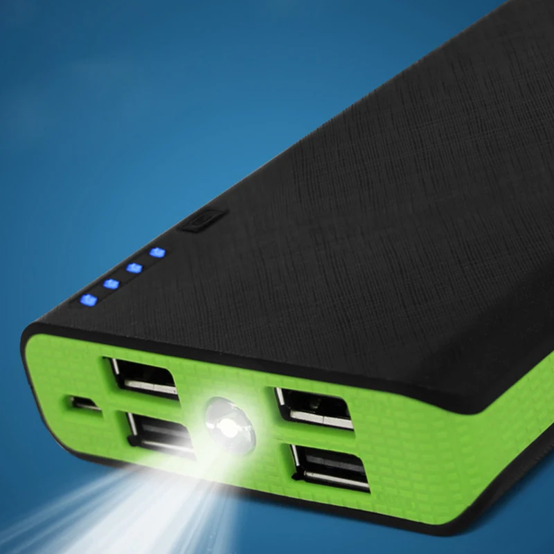 Универсальный внешний аккумулятор 2.1A 4USB чехол 6x18650 зарядное устройство зарядный корпус электропитания DIY(без аккумулятора