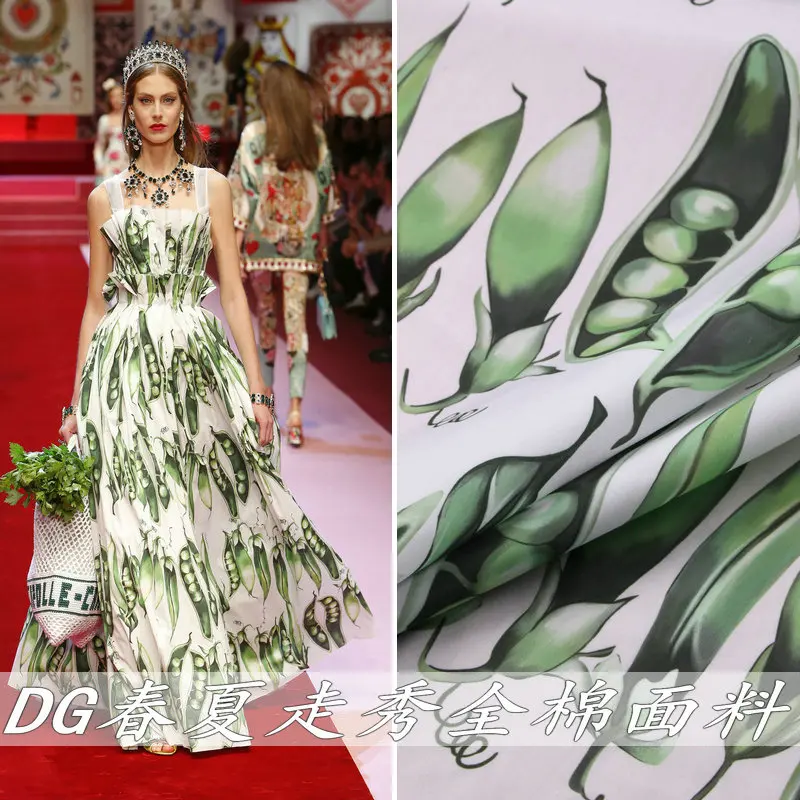 Dg весна/лето новый pea pods хлопок поплин Одежда Ткань хрустящее платье рубашка