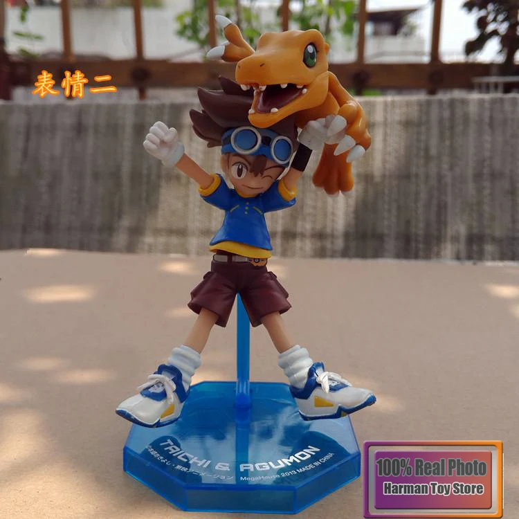 Фигурка из японского аниме Приключения Digimon 11 см YAGAMI TAICHI &amp Agumon/ишида Ямато Gabumon