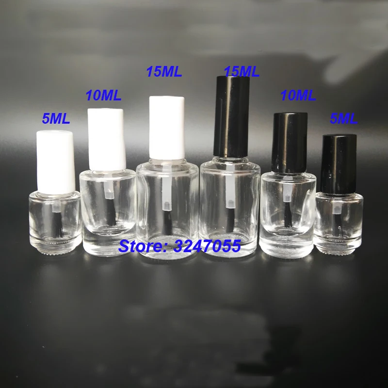 

50Pcs/Lot 5ML10ML15ml Empty Nail Art Decorations Tools, Empty Glass Nail Polish Bottle with Brush, DIY Vial Nial Oil Package