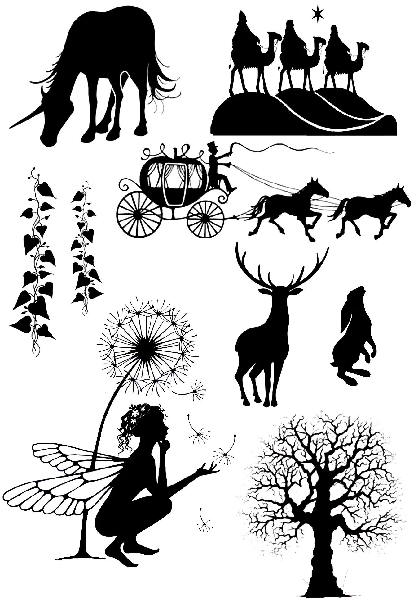 Horse and tree Transparent clear stamp for DIY Scrapbooking/Card Making/Kids Christmas Fun Decoration Supplies | Дом и сад