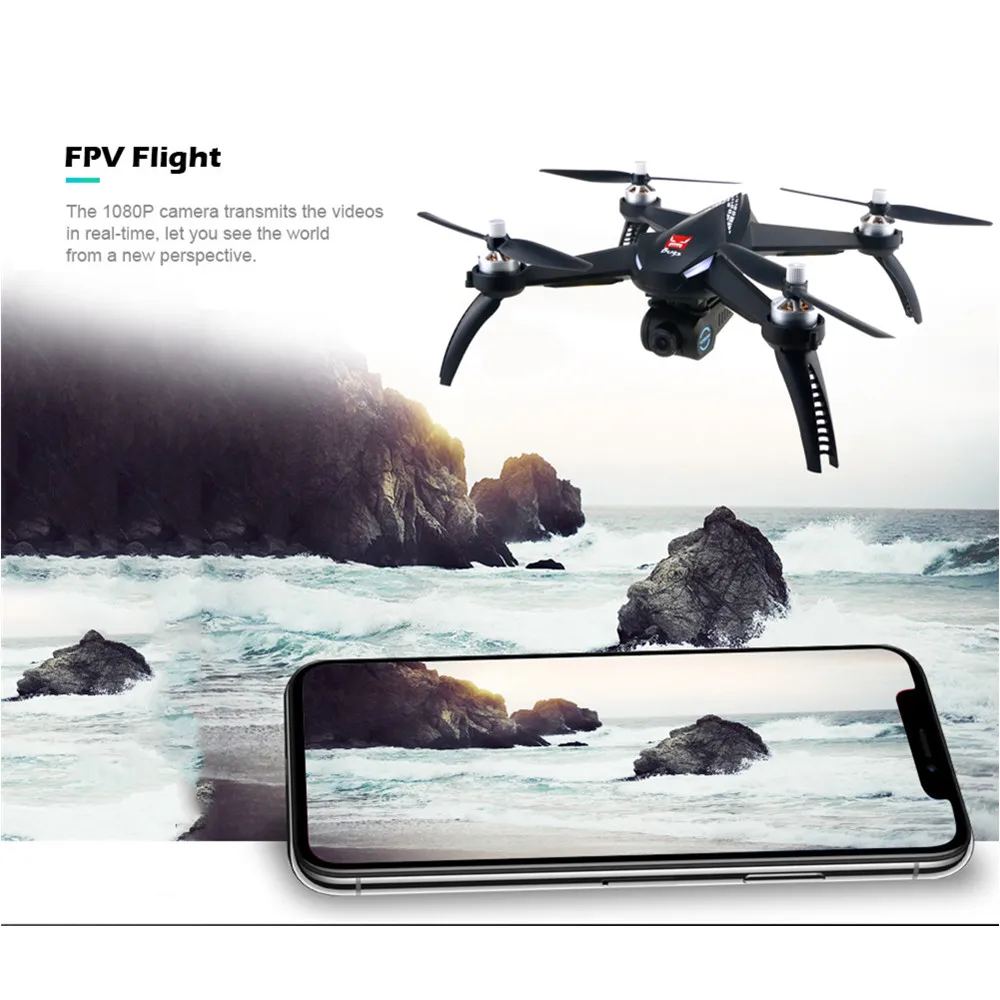 MJX B5W 5 Вт Professional камера Drone RC Дрон г WiFi FPV 1080 P камера/Waypoints/точка интерес/высота