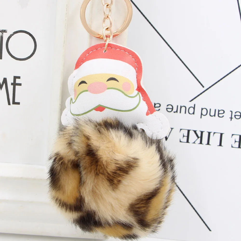 Рождественский брелок с Санта Клаусом для ключей из искусственного меха