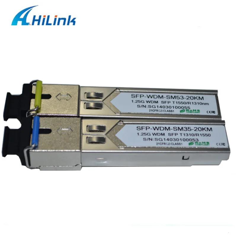 Бесплатная доставка! 5 пар в комплекте! Одноволоконный модуль BIDI SFP 1 25G WDM 20KM SC/LC