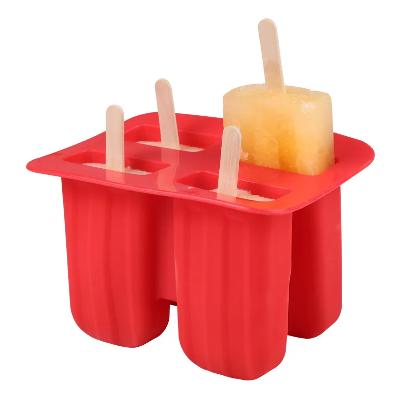 UPORS 4 10 полости Popsicle силиконовые формы для еды домашней кухни силиконовая форма для Фруктового мороженого на палочке замороженная для леденца крем производитель BPA бесплатно