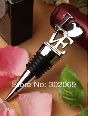 

"LOVE" Chrome Bottle Stopper Wine Stopper Wedding Party Gift 10set