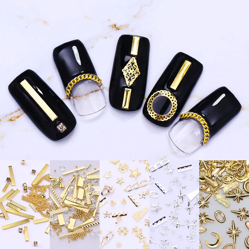 Шпильки для ногтей заклепки блестящие мини бусины AB цветные стразы в форме