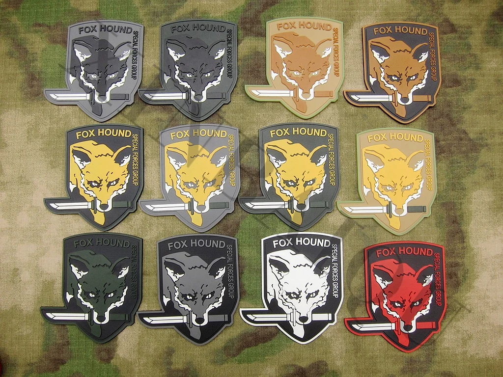 ПВХ патч металлическая Шестерня твердый MGS FOX HOUND спецназ Группа крюк на