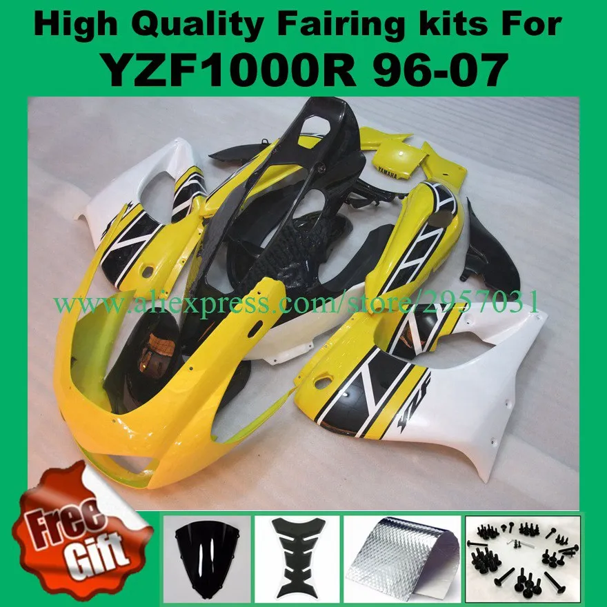 

Free screws+gifts For YAMAHA Yellow Black YZF 1000R 96 97 98 99 YZF-1000R 00 01 02 03 H21f4 YZF1000 R 04 05 06 07