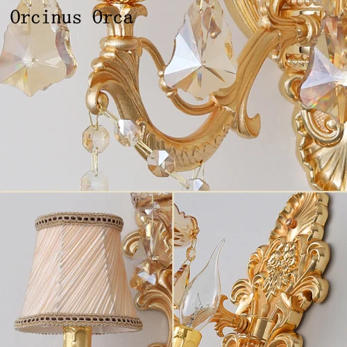 Европейский ретро цинковый сплав настенный светильник для гостиной прихожей