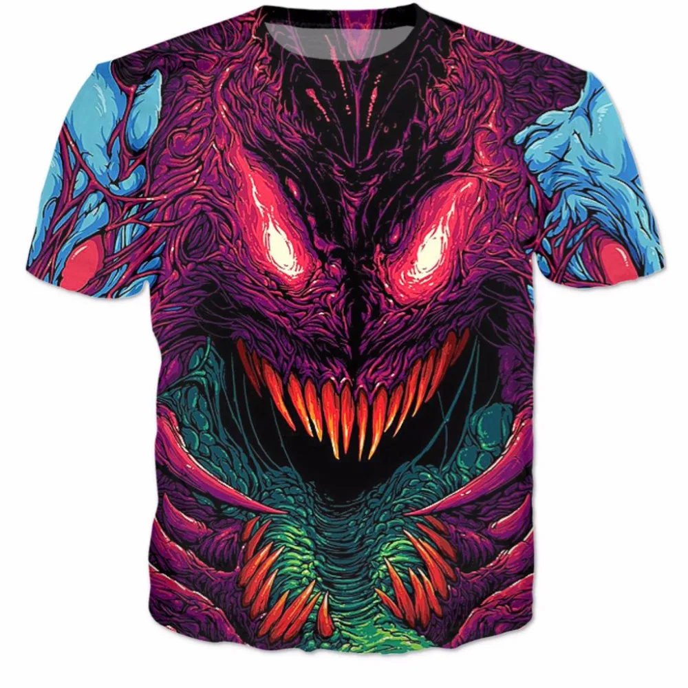 Fashion Clothing Hyper зверь Футболки psychedelic топы Женщины Повседневная Футболка 3d Harajuku