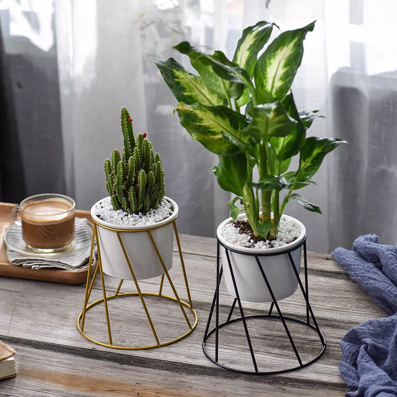 Керамический цветочный горшок стиль настольные вазоны Декор для дома сада белый