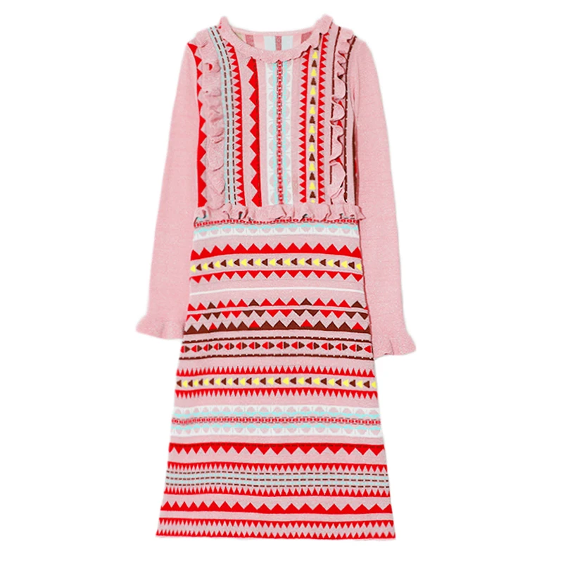 Trytree женское летнее осеннее модное платье винтажное повседневное эластичное