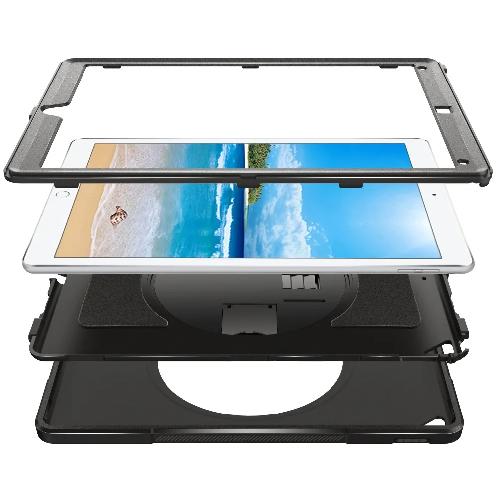 Чехол для iPad Pro 12,9 дюйма с вращающимся на 360 ремешком и подставкой сверхмощный противоударный защитный чехол MTL02