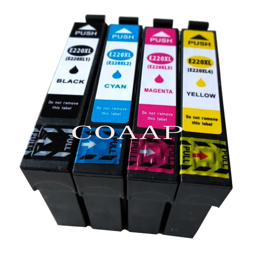 4Pk 220 T220 XL совместимый чернильный картридж для Epson Expression XP320 XP420 XP424 WorkForce 2630 2650|ink
