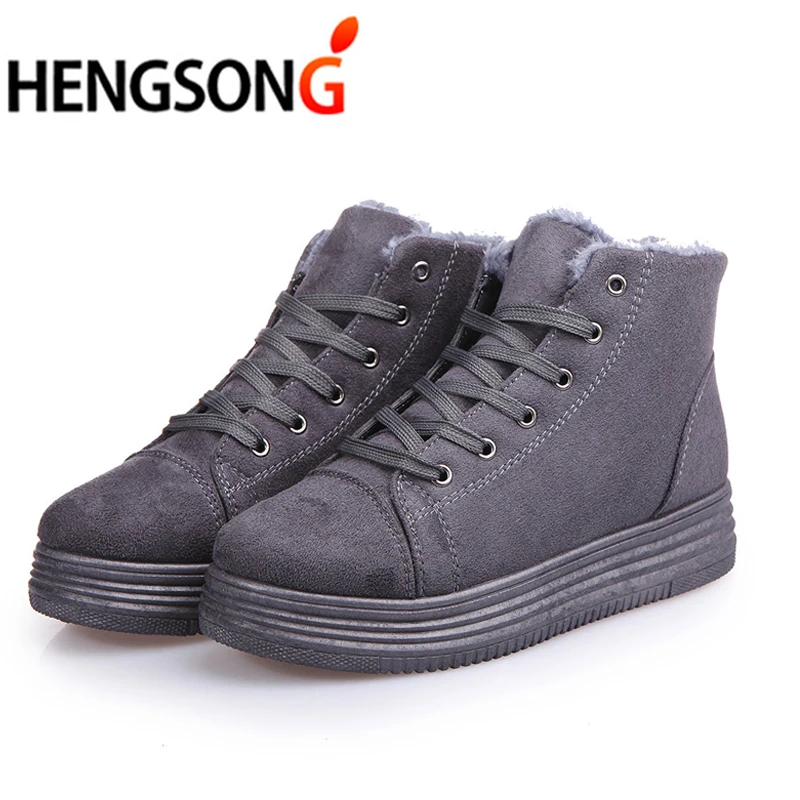 Botas femininas женские зимние ботинки замшевые теплые Зимняя обувь на платформе