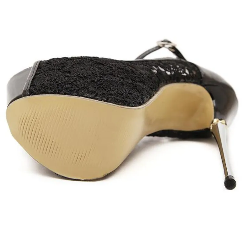 

2019 New fashion women super high 16cm Peep Toe pumps casual Concise Platform 6cm high heel Party Wedding Thin Heels pumps