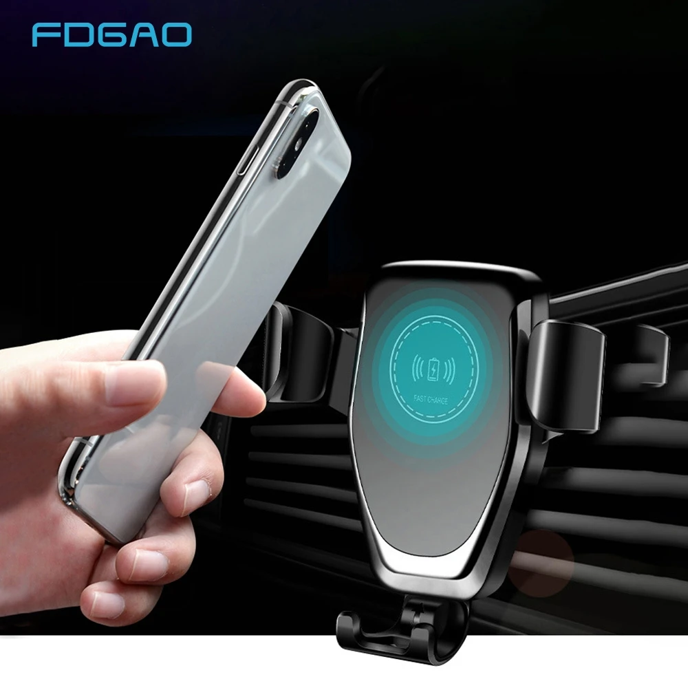 

FDGAO Automatic Gravity Wireless Car Charger Mount For IPhone 14 13 12 11 X 8 10W Fast Charging Phone Holder for Samsung S22 S21