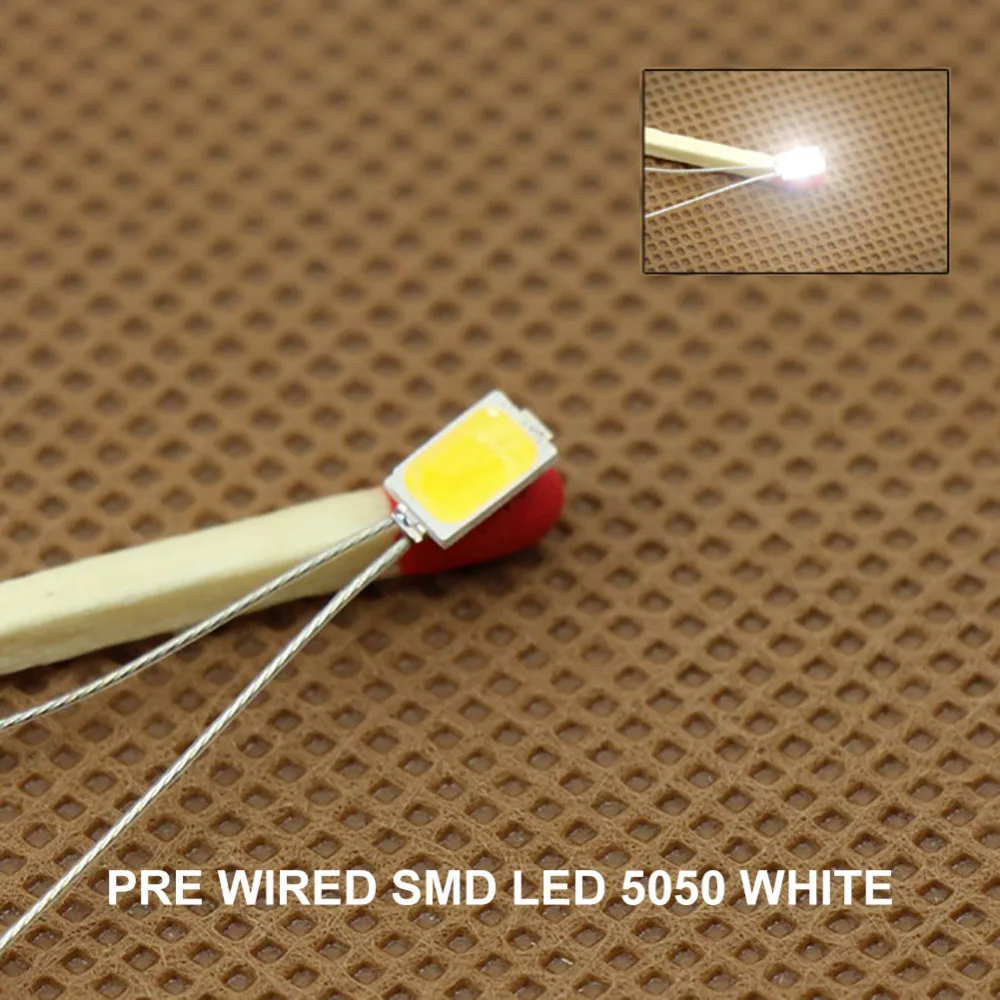 T5730 20 шт Предварительно Проводные провода SMD Led припаянные micro litz 5730 Новый 3 в яркий