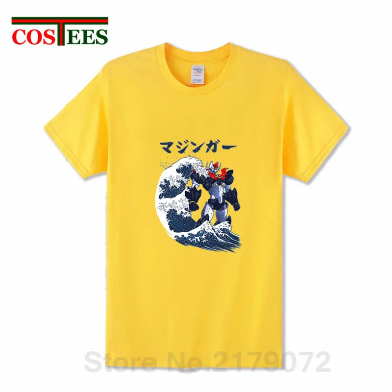 2019 New Arrival Japanese kanji Mazinger Wave T shirt men anime robot wave T-shirt Japan manga Teeshirt hombre camiseta | Мужская одежда