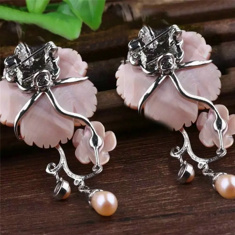SINZRY Новые Броши в виде цветка из натуральной раковины, элегантная винтажная жемчужная брошь на булавке, Женские Ювелирные аксессуары