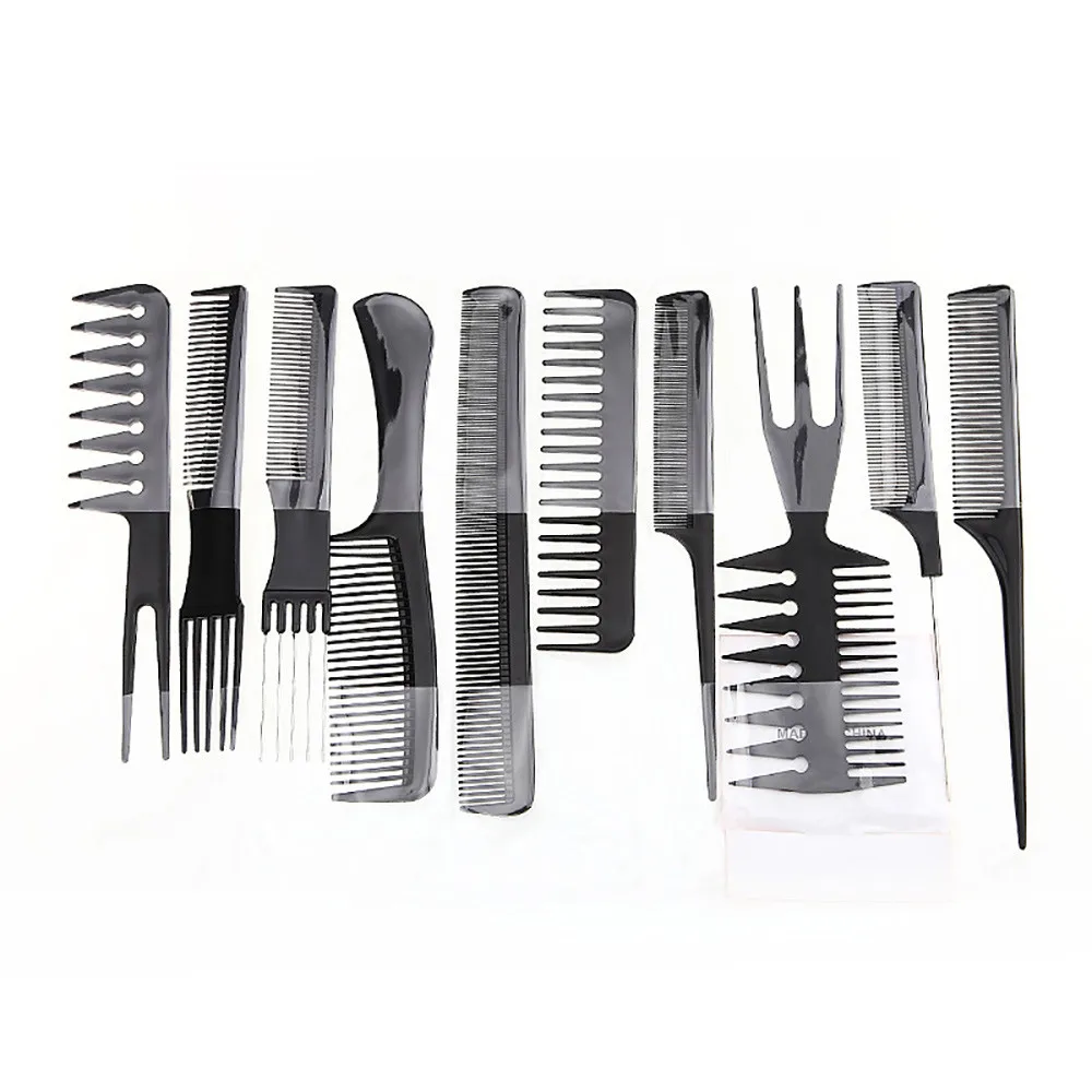 

New 10pcs Women Lady Black Professional Salon Combs Hair Cutting Fiber Comb Rat Tail Antistatic Styling Hairdressing se6