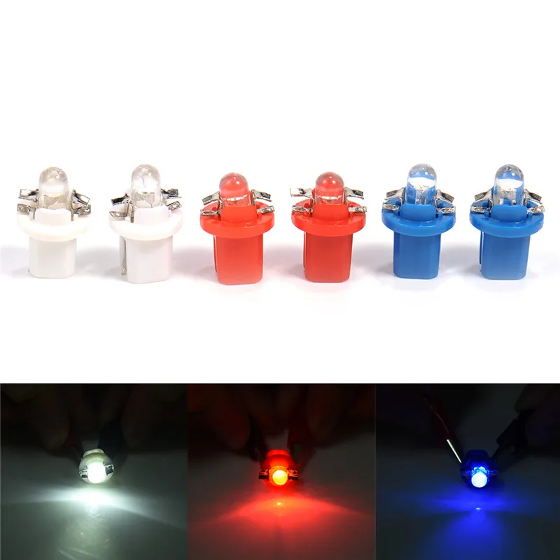 5 шт./лот LED супер яркий T5 B8.5D круглый инструмент огни 1LED 8 белый Буле красный