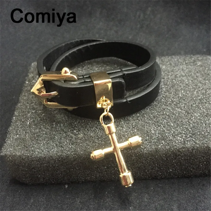 Женщины золото pulseira feminina черный PU одном направлении браслеты для женщин богемный