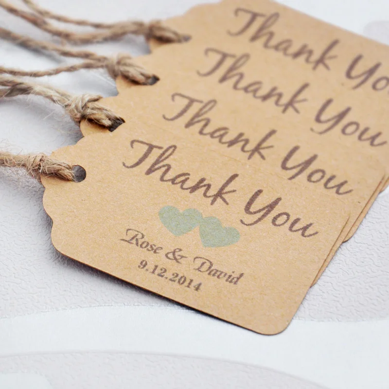 Персонализированные спасибо Свадебные бирки с 6 цветов Сердце вы можете выбрать