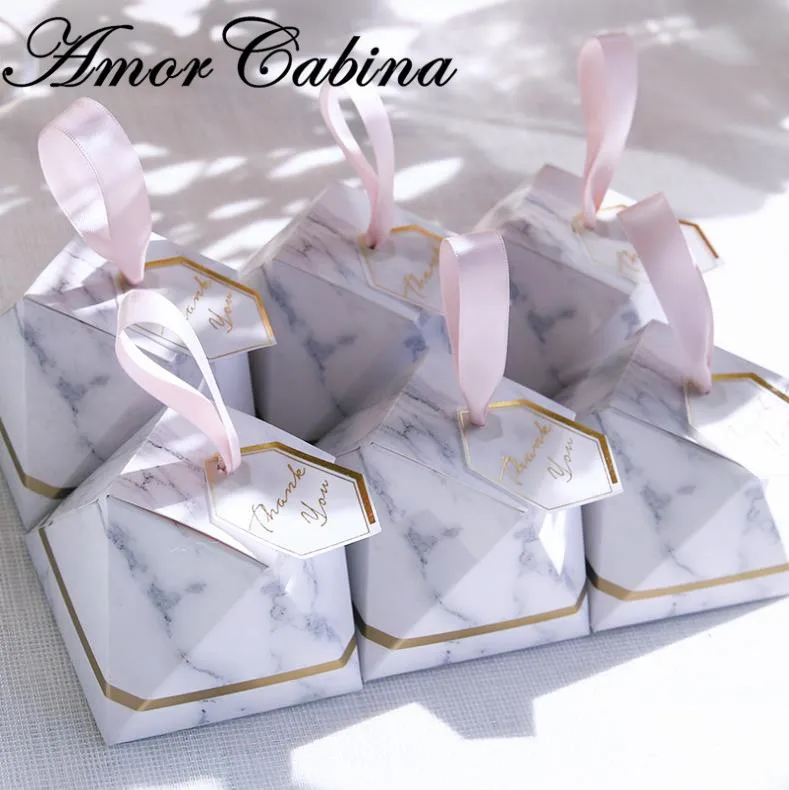 Креативная Алмазная мраморная коробка для конфет свадебные сувениры и подарки