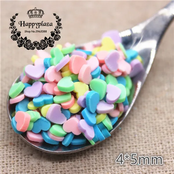 heart 30g 30 г смешанные цвета Полимерная глина сердце/звезда/цветок/лук/снежинка/круглый/кости ломтик/гранулированный для телефона чехол/хлеб крошки DIY - Цвет: heart 30g