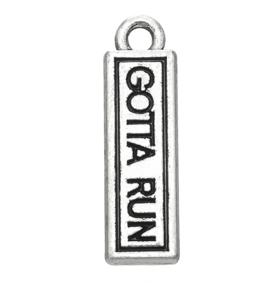30pcs Gotta Run lettering Charms Antique silver pendants Handmade Jewelry Making DIY Supplies European Alloy accessories Hot gif | Украшения